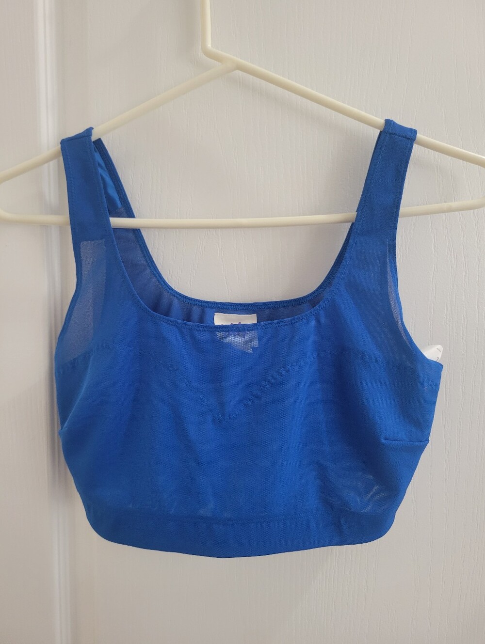 Yitty by Fabletics Hot Mesh Scoop Bralette Royal Blue Sports Bra Crop Top L